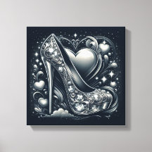 Stiletto hoge hakken met harten en diamanten