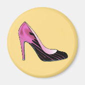 Stiletto-pomp, hete roze op sinaasappel magneet (Voorkant)