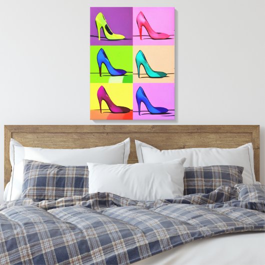 Stiletto pompen, hoge hakken Poster kunst Canvas Afdruk (Insitu (Slaapkamer))