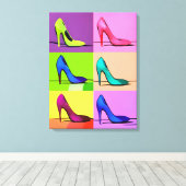 Stiletto pompen, hoge hakken Poster kunst Canvas Afdruk (Insitu (Houten vloer))