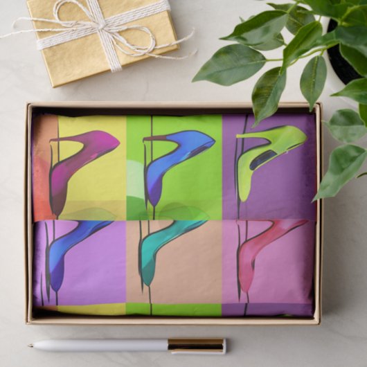 Stiletto pompen, hoge hakken Poster kunst Tissuepapier (Geschenk)