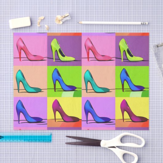 Stiletto pompen, hoge hakken Poster kunst Tissuepapier (Craft)