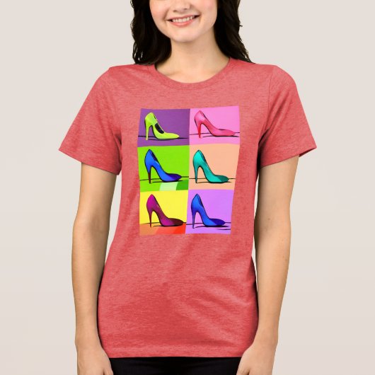 Stiletto pompen, hoge hakken Poster kunst Tri-Blend Shirt (Voorkant)