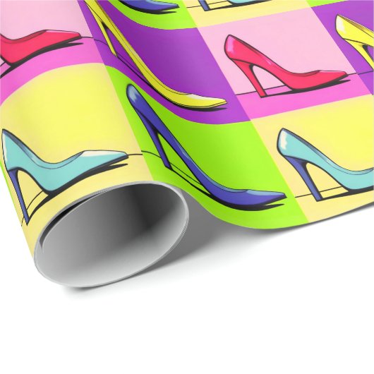 Stiletto Pumps, High Heels Pop Art Cadeaupapier (Rol Hoek)