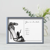 Stiletto Shadow Invitation Kaart (Staand voorkant)