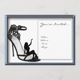 Stiletto Shadow Invitation Kaart