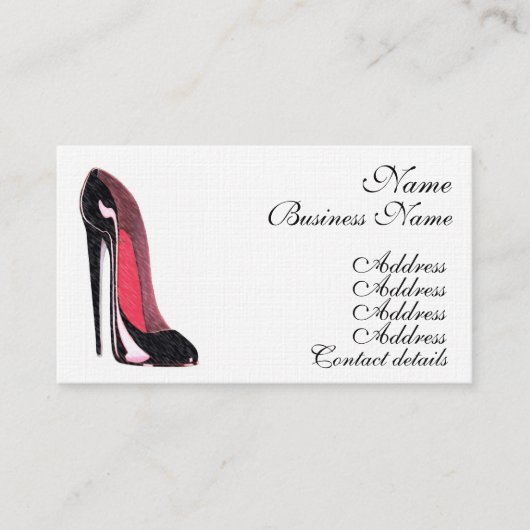 Stiletto Shoe Art Visitekaartjes (Voorkant)