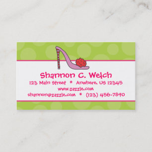 Stiletto Shoe Polka Dot Business Calling Cards Contactkaartje
