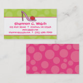Stiletto Shoe Polka Dot Business Calling Cards Contactkaartje (Voorkant / Achterkant)