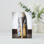 Stiletto Wedding Shoe RSVP Uitnodiging met foto (Staand voorkant)