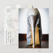 Stiletto Wedding Shoe voeg je foto toe Dank je Briefkaart (Voorkant / Achterkant)