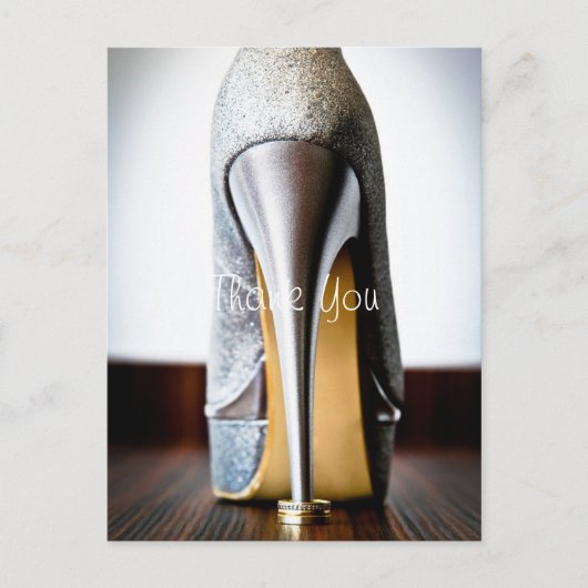 Stiletto Wedding Shoe voeg je foto toe Dank je Briefkaart (Voorkant)