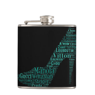Stiletto Woordkunst Teal Fles Heupfles