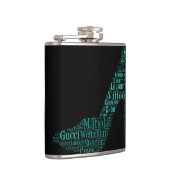 Stiletto Woordkunst Teal Fles Heupfles (Rechts)