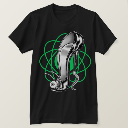 Stilettoid™/Green Atom T-Shirt (Design voorkant)