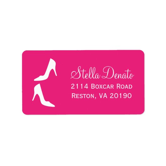 Stilettos Adresetiketten - Hot Pink Etiket (Voorkant)