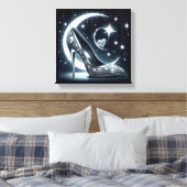 Stiletto's, diamanten, maan, sterren en harten canvas afdruk (Insitu (Slaapkamer))