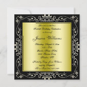 Stiletto's en decoratieve wervelingen 40e verjaard kaart (Achterkant)