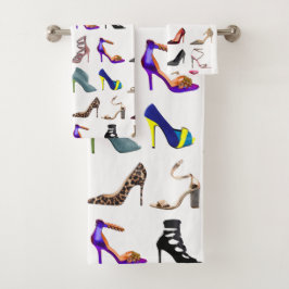 Stilettos High Hiel Collage Bad Handdoek
