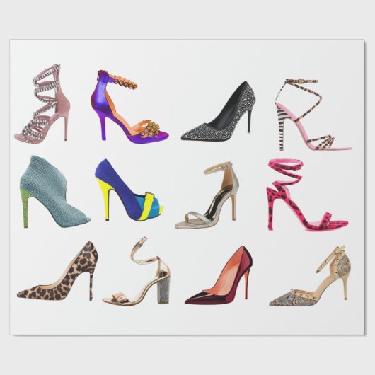 Stilettos High Hiel Collage Cadeaupapier (Vlak)