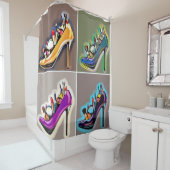 Stilettos Makeup op hoog niveau Douchegordijn (In situ)