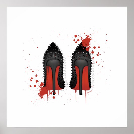 Stilettos spatters en druppeltjes poster (Voorkant)