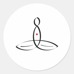 Stilgezette meditator ronde sticker