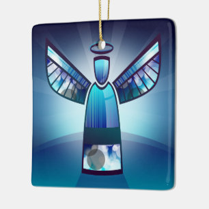 Stilised Blue Angel Keramisch Ornament