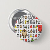 Stiliseer TWEETY™ en vrienden Ronde Button 5,7 Cm (Voorkant /achterkant)