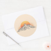 Stilisierte Berglandschaft Ronde Sticker (Envelop)