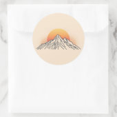 Stilisierte Berglandschaft Ronde Sticker (Tas)