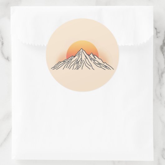 Stilisierte Berglandschaft Ronde Sticker
