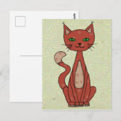 stilisierte Katze Briefkaart (Voorkant / Achterkant)