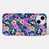 Stilistisch bloemenpatroon Case-Mate iPhone case (Achterkant (horizontaal))