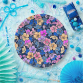 Stilistisch bloemmotief 46 papieren bordje (Feest)