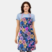 Stilistisch bloemmotief 46 schort (Gedragen)