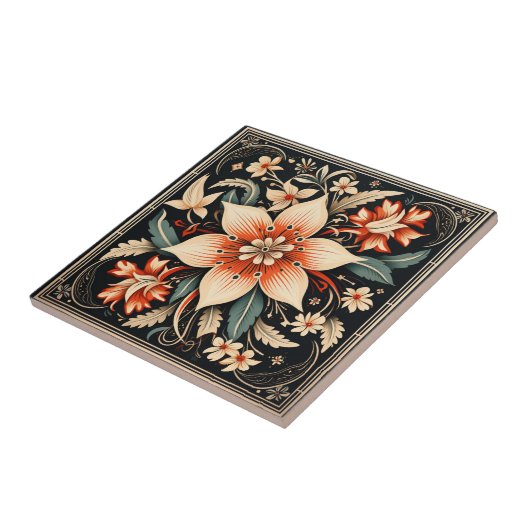 stilistische bloem tegeltje (Zijkant)