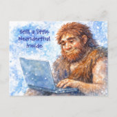 Still a Little Neanderthal Inside Funny Postcard Feestdagenkaart (Voorkant)