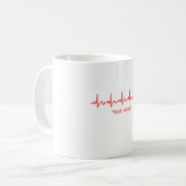 Still Alive – Minimal Heartbeat Dark Humor Design Koffiemok (Voorkant links)