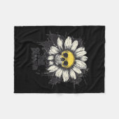 Still Bloomin' Skull Daisy kostuum voor volwassene Fleece Deken (Voorkant (Horizontaal))