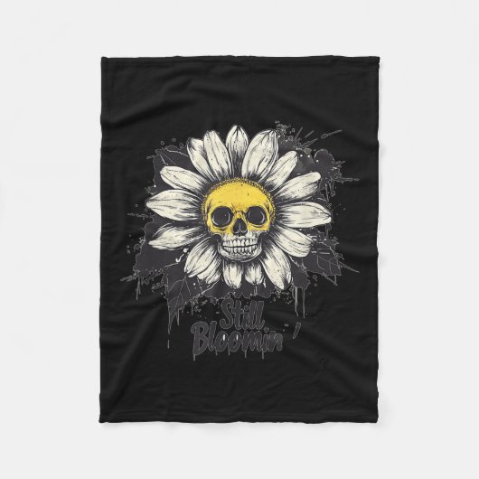 Still Bloomin' Skull Daisy kostuum voor volwassene Fleece Deken (Voorkant)