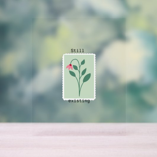 Still Existing Minimalist Flower Stamp Design Acryl Bord (Neutraal)
