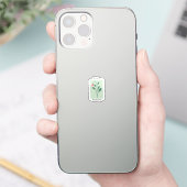 Still Existing Minimalist Flower Stamp Design Sticker (Telefoon)