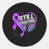 Still Fighting Suicide Prevention Awareness Purple Ronde Sticker (Voorkant)