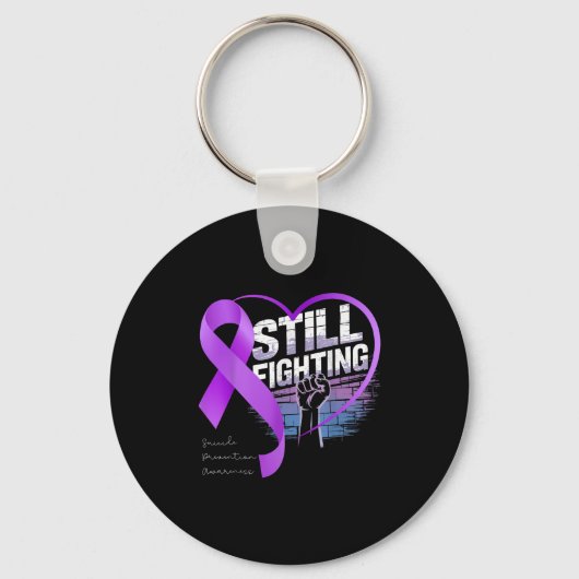 Still Fighting Suicide Prevention Awareness Purple Sleutelhanger (Voorkant)