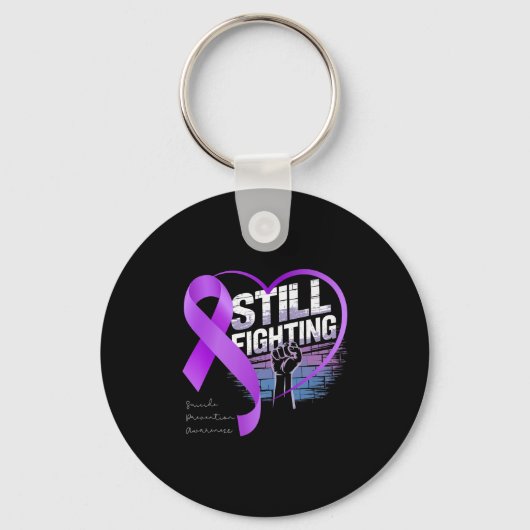 Still Fighting Suicide Prevention Awareness Purple Sleutelhanger (Voorkant)