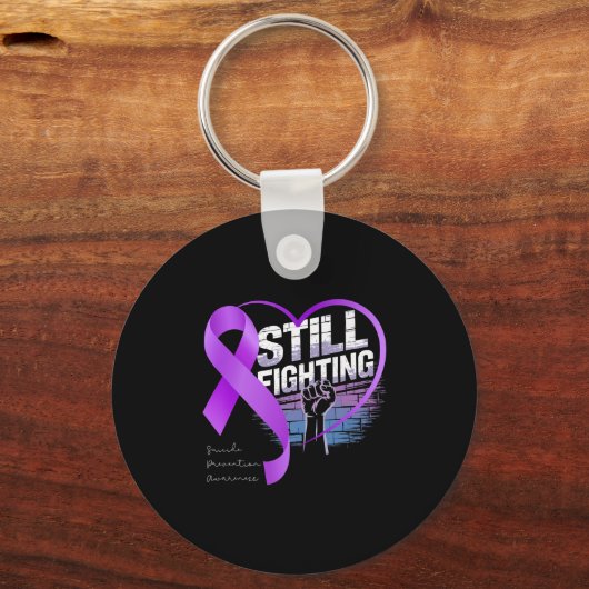 Still Fighting Suicide Prevention Awareness Purple Sleutelhanger (Voorkant)
