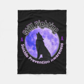 Still Fighting Suicide Prevention Awareness Wolf  Fleece Deken (Voorkant)
