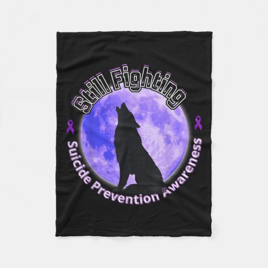 Still Fighting Suicide Prevention Awareness Wolf  Fleece Deken (Voorkant)