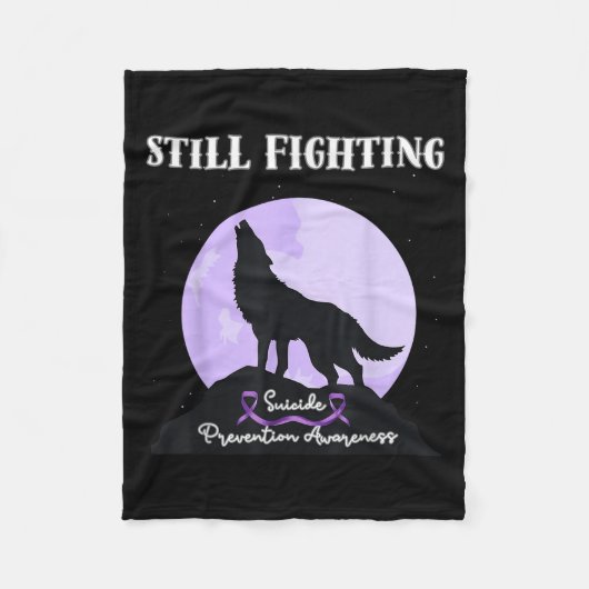 Still Fighting Suicide Prevention Awareness Wolf  Fleece Deken (Voorkant)